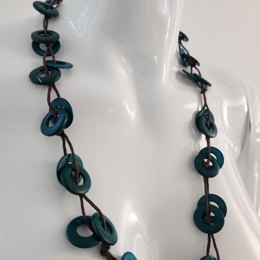 Paparazzi Teal Loop Necklace & Earring Set - Picture 9 of 13
